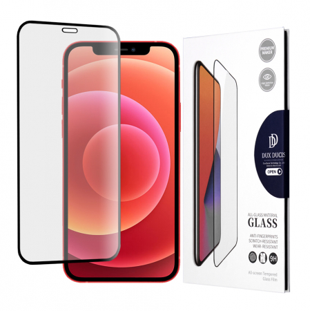 iPhone 12 Mini - Folie sticla iPhone 12 Mini, Dux Ducis Tempered Glass, Negru