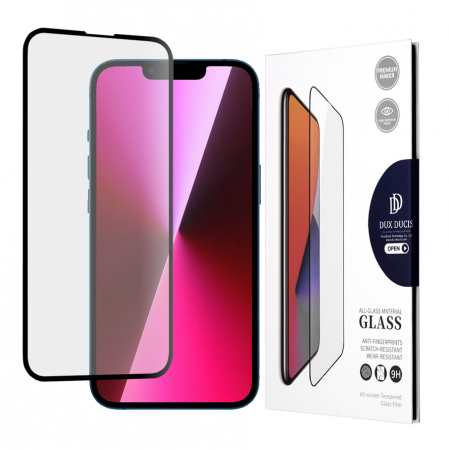 iPhone 13 - Folie sticla iPhone 13 / 13 Pro, Dux Ducis Tempered Glass, Negru