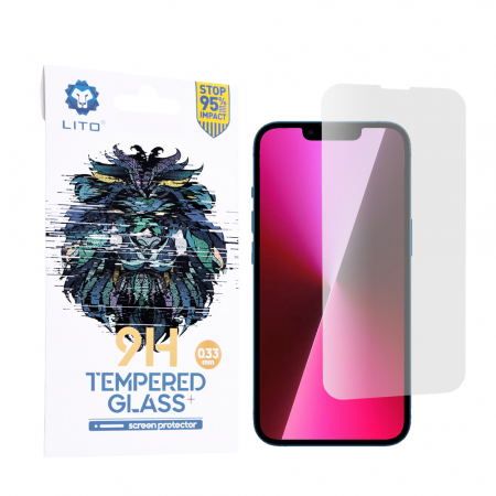 iPhone 14 - Folie sticla iPhone 14, Lito Tempered Glass, Transparenta