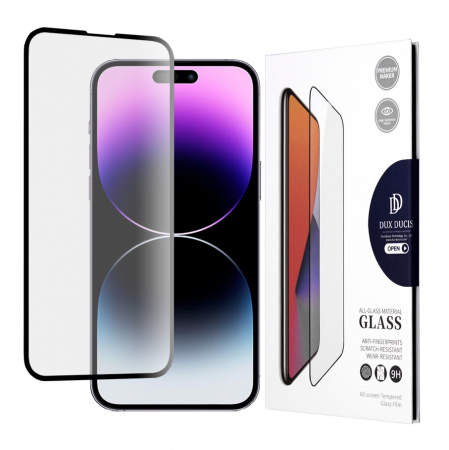 iPhone 14 Pro Max - Folie sticla iPhone 14 Pro Max, Dux Ducis Tempered Glass, Negru