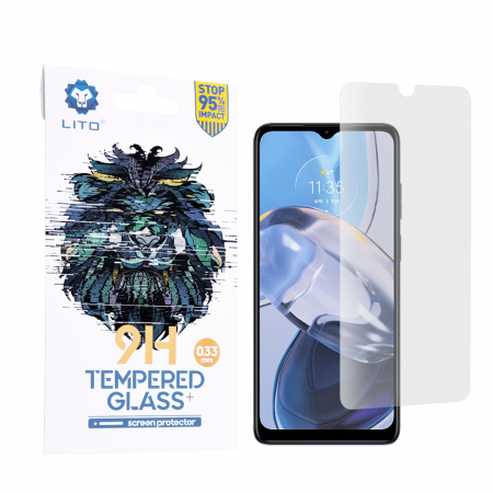 Motorola Moto E22 - Folie sticla Motorola Moto E22, Lito Tempered Glass, Transparenta