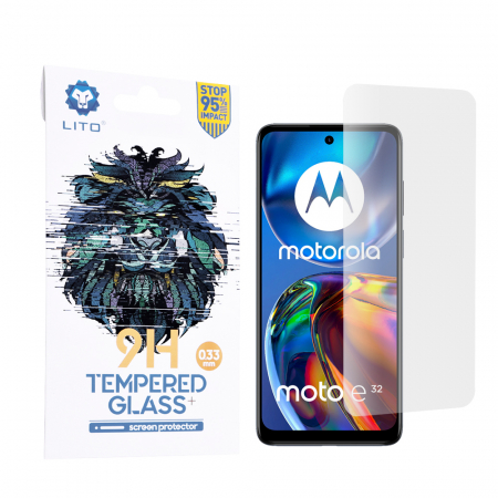 Motorola Moto E32 - Folie sticla Motorola Moto E32, Lito Tempered Glass, Transparenta