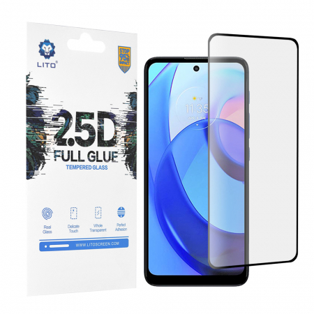 Motorola Moto E40 - Folie sticla Motorola Moto E40, Lito Full Glue Full Screen, Negru