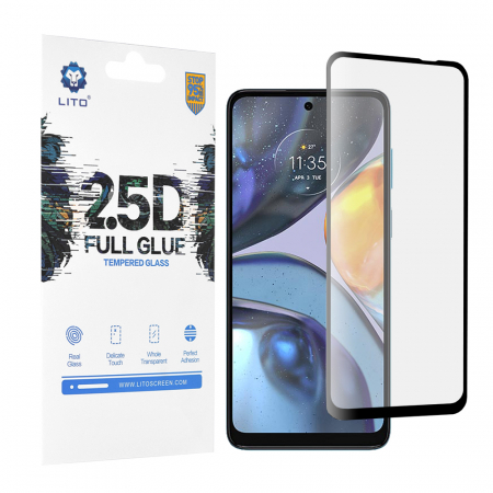 Motorola Moto G22 - Folie sticla Motorola Moto G22, Lito Full Glue Full Screen, Negru