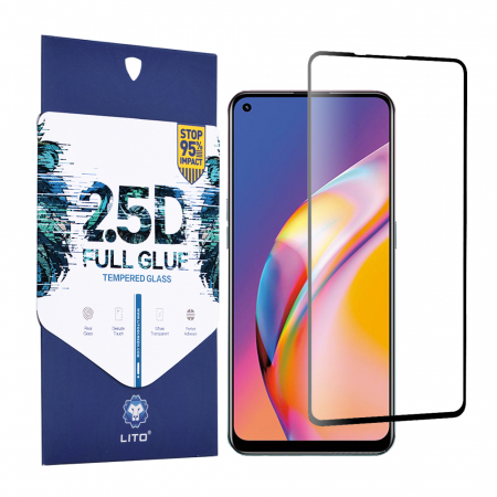 Oppo Reno5 Lite - Folie sticla OPPO Reno5 Lite, Lito Full Glue Full Screen, Negru