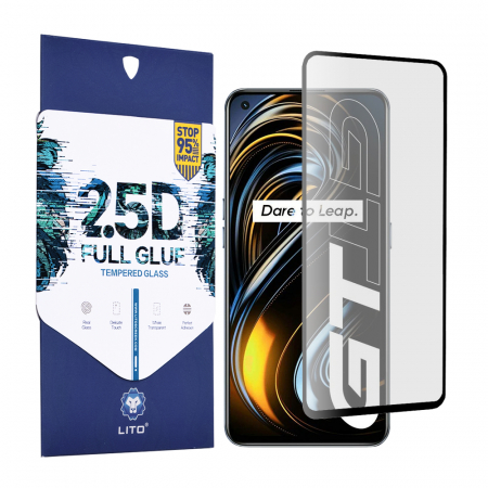 Realme GT 5G - Folie sticla Realme GT 5G, Lito Full Glue Full Screen, Negru