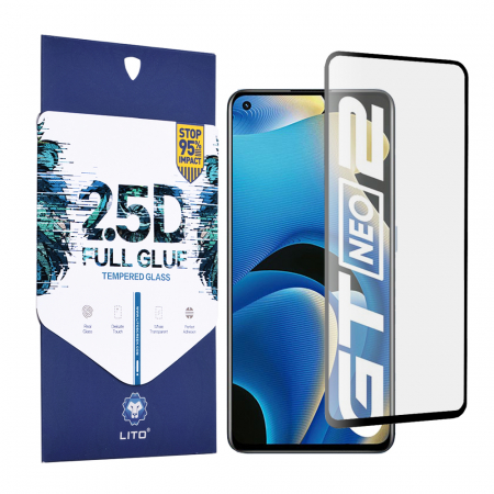 Realme GT Neo 2 - Folie sticla Realme GT Neo 2, Lito Full Glue Full Screen, Negru