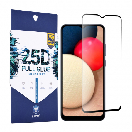 Galaxy A02s - Folie sticla Samsung Galaxy  A02s / A03s, Lito Full Glue Full Screen, Negru