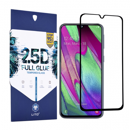 Galaxy A40 - Folie sticla Samsung Galaxy A40, Lito Full Glue Full Screen, Negru