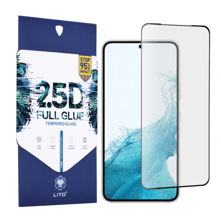 Galaxy S22 - Folie sticla Samsung Galaxy S22, Lito Full Glue Full Screen, Negru