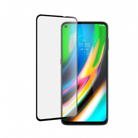 Motorola - Folie sticla securizata Motorola Moto G9 Plus, Mocolo 3D Full Glue, Negru