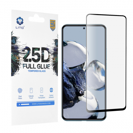 Xiaomi 12T - Folie sticla Xiaomi 12T, Lito Full Glue Full Screen, Negru