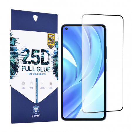 Xiaomi Mi 11 Lite - Folie sticla Xiaomi Mi 11 Lite, Lito Full Glue Full Screen, Negru