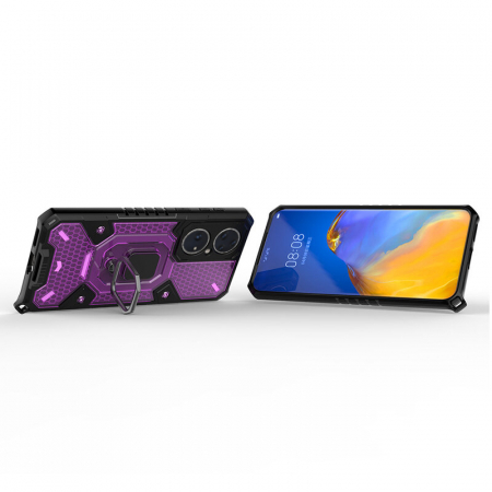 Husa antisoc Huawei P50 Pro, Honeycomb Armor, Rose Violet [1]