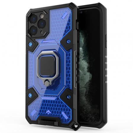 iPhone 11 Pro Max - Husa antisoc iPhone 11 Pro Max, Honeycomb Armor, Albastru