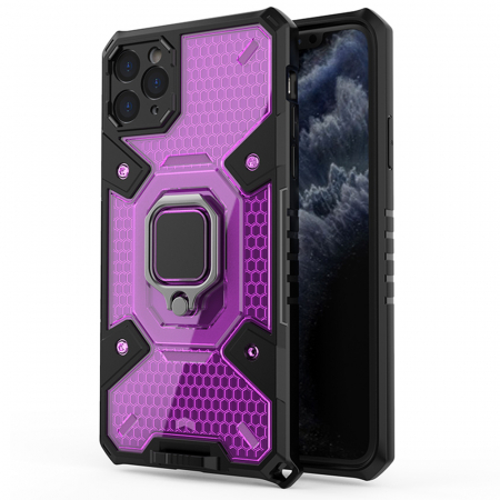 iPhone 11 Pro Max - Husa antisoc iPhone 11 Pro Max, Honeycomb Armor, Rose-Violet