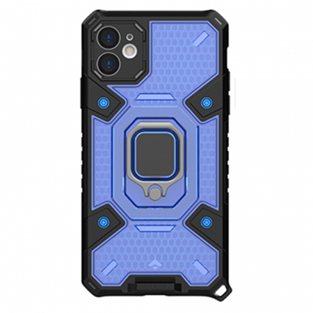 iPhone 12 Mini - Husa antisoc iPhone 12 Mini, Honeycomb Armor, Albastru