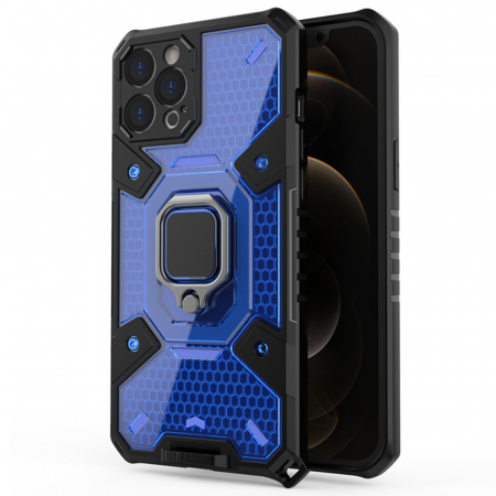 iPhone 12 Pro - Husa antisoc iPhone 12 Pro,  Honeycomb Armor, Albastru