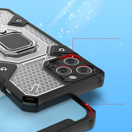 Husa antisoc iPhone 12 Pro, Honeycomb Armor, Negru [2]