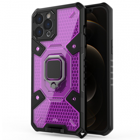 iPhone 12 Pro - Husa antisoc iPhone 12 Pro, Honeycomb Armor, Rose Violet