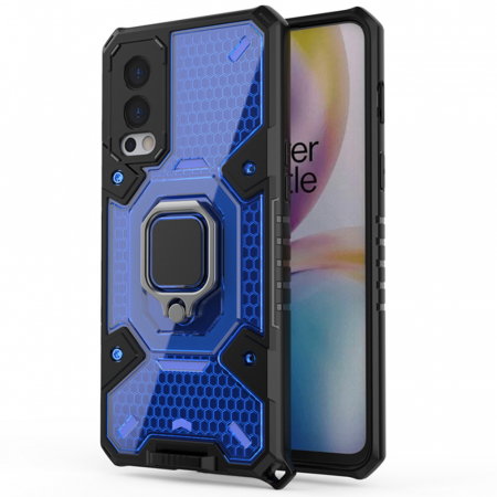 OnePlus Nord 2 5G - Husa antisoc OnePlus Nord 2 5G, Honeycomb Armor, Albastru