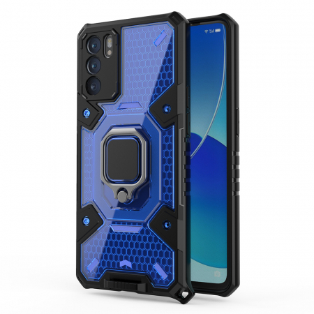 Husa antisoc OPPO Reno6 5G, Honeycomb Armor, Albastru [1]