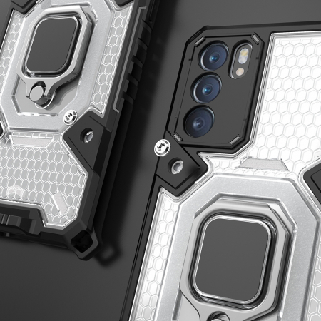 Husa antisoc OPPO Reno6 5G, Honeycomb Armor, Negru [5]