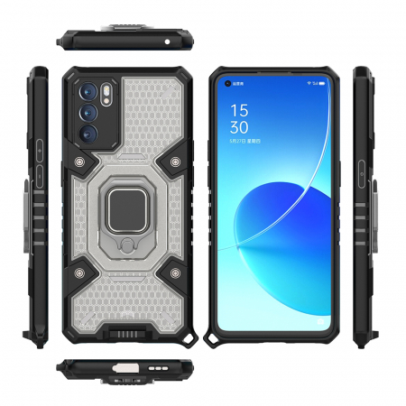 Husa antisoc OPPO Reno6 5G, Honeycomb Armor, Negru [6]