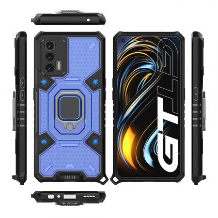 Husa antisoc Realme GT 5G, Honeycomb Armor, Albastru [5]