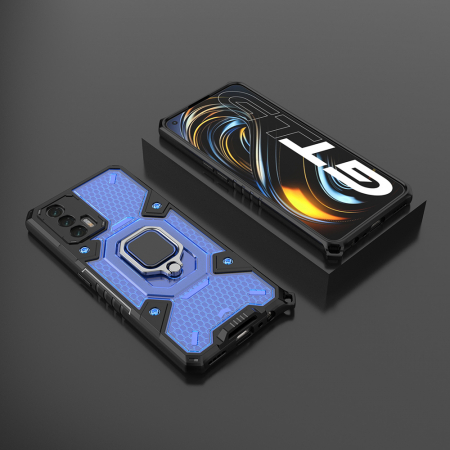 Husa antisoc Realme GT 5G, Honeycomb Armor, Albastru [2]