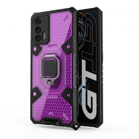 Husa antisoc Realme GT 5G,  Honeycomb Armor, Rose Violet [1]