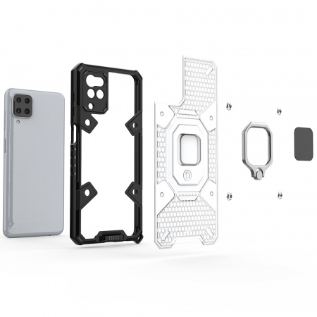 Husa antisoc Samsung Galaxy A12, Honeycomb Armor, Albastru [2]