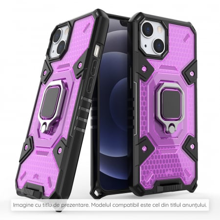 Galaxy A13 5G - Husa antisoc Samsung Galaxy A13 5G, Honeycomb Armor, Rose-Violet