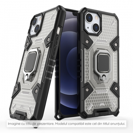 Galaxy A22 5G - Husa antisoc Samsung Galaxy A22 5G, Honeycomb Armor, Negru