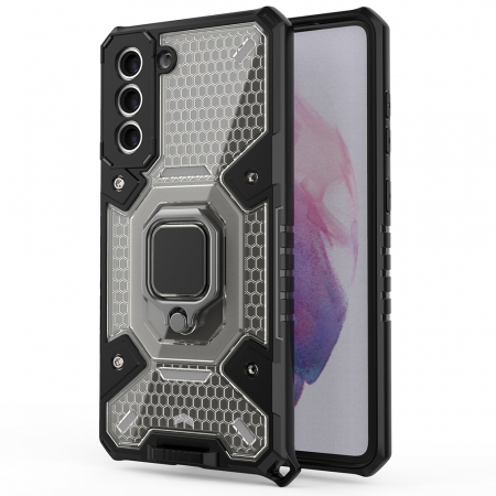 Galaxy S21 - Husa antisoc Samsung Galaxy S21, Honeycomb Armor, Negru