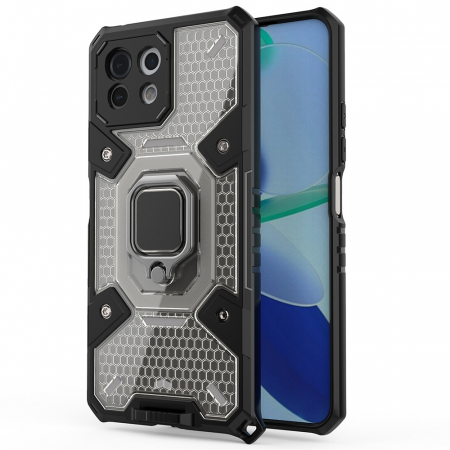 Xiaomi Mi 11 Lite - Husa antisoc Xiaomi Mi 11 Lite, Honeycomb Armor, Negru