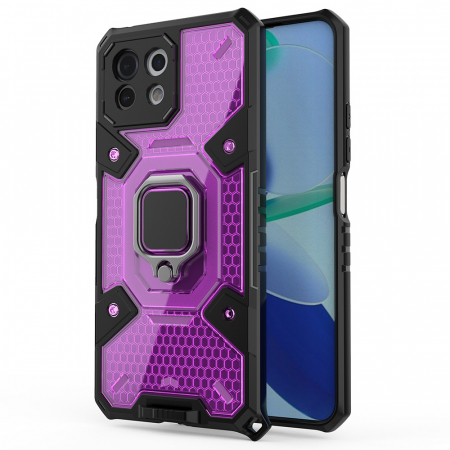 Xiaomi Mi 11 Lite - Husa antisoc Xiaomi Mi 11 Lite, Honeycomb Armor, Rose-Violet