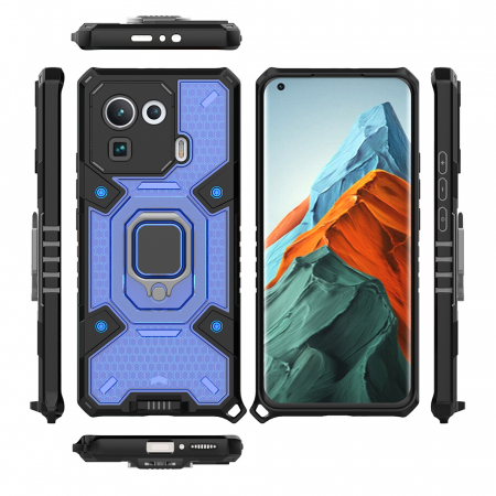 Husa antisoc Xiaomi Mi 11 Pro, Honeycomb Armor, Albastru [5]