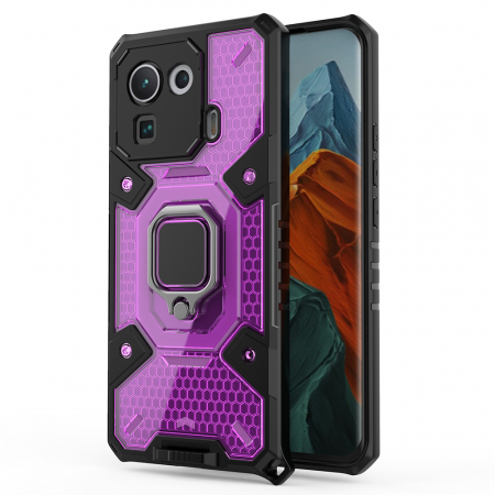 Husa antisoc Xiaomi Mi 11 Pro, Honeycomb Armor, Rose Violet [1]