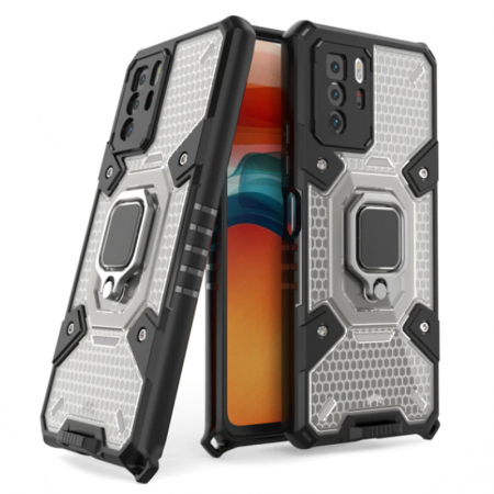 Xiaomi Poco M3 Pro - Husa antisoc Xiaomi Poco M3 Pro, Honeycomb Armor, Negru