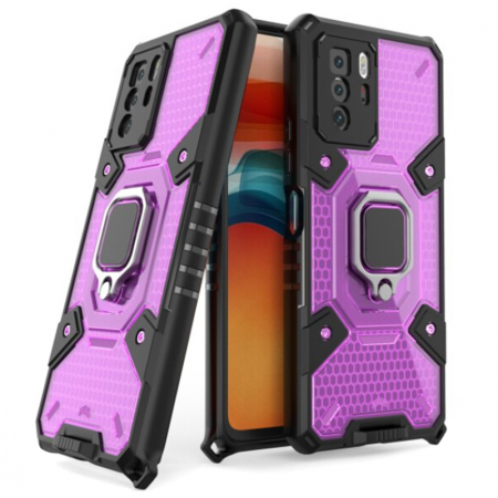 Xiaomi Poco M3 Pro - Husa antisoc Xiaomi Poco M3 Pro, Honeycomb Armor, Rose Violet