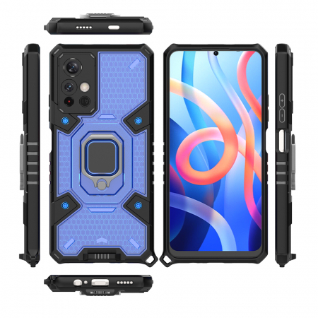 Husa antisoc Xiaomi Poco M4 Pro 5G, Honeycomb Armor, Albastru [1]