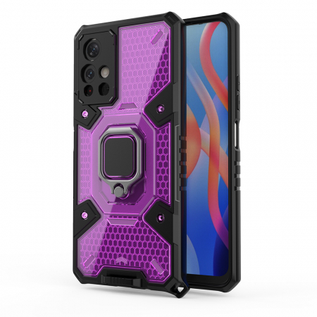 Husa antisoc Xiaomi Poco M4 Pro 5G, Honeycomb Armor, Rose Violet [2]