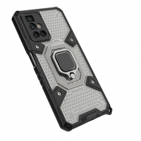Husa antisoc Xiaomi Redmi 10, Honeycomb Armor, Negru [3]