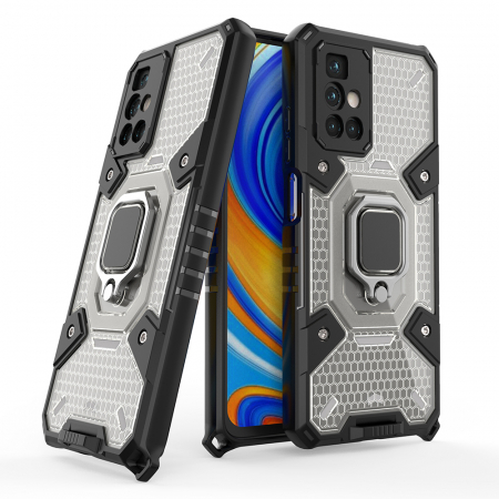 Xiaomi Redmi 10 - Husa antisoc Xiaomi Redmi 10, Honeycomb Armor, Negru