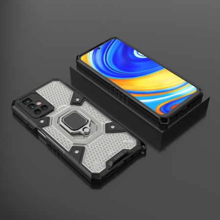 Husa antisoc Xiaomi Redmi 10, Honeycomb Armor, Negru [2]