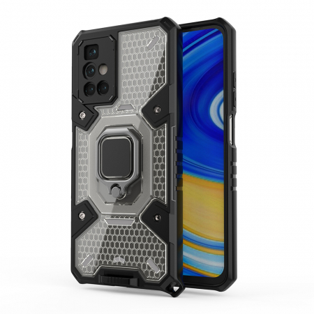 Husa antisoc Xiaomi Redmi 10, Honeycomb Armor, Negru [1]