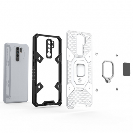 Husa antisoc Xiaomi Redmi 9, Honeycomb Armor, Negru [2]