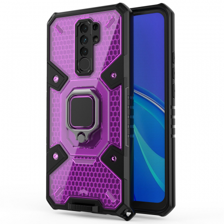Xiaomi Redmi 9 - Husa antisoc Xiaomi Redmi 9, Honeycomb Armor, Rose Violet