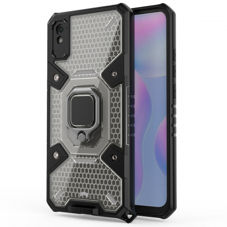 Xiaomi Redmi 9A - Husa antisoc Xiaomi Redmi 9A, Honeycomb Armor, Negru